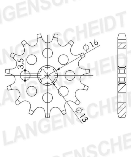 Supersprox Ritzel 428 - 14Z CST-542:14|grobverzahnt 16,0/13,0