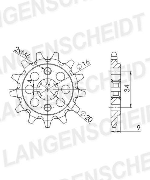 Supersprox Ritzel 520 - 14Z CST-1554:14|grobverzahnt 16,0/20,0