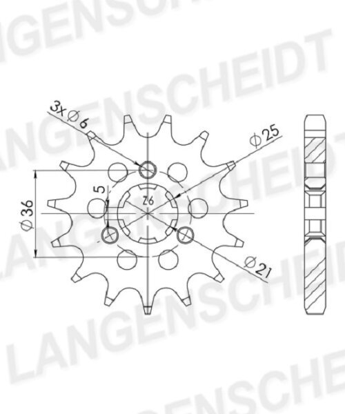 Supersprox Ritzel 530 - 14Z CST-424:14|grobverzahnt 21,0/25,0