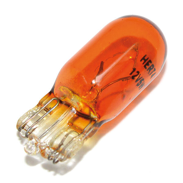 Hert Glassockellampe 12V 5W (T10) orange Verpackungseinheit mit 10 Stück