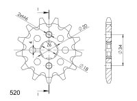 Supersprox Ritzel 520 - 13Z CST-328:13|grobverzahnt 18,0/?