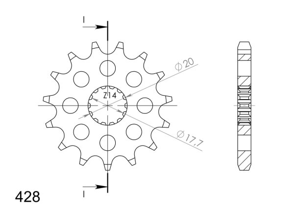 Supersprox Ritzel 428 - 15Z CST-558:15|feinverzahnt 17,7/20,0