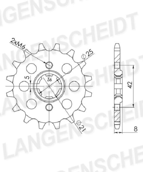 Supersprox Ritzel 520 - 15Z CST-575:15|grobverzahnt 21,4/25,0