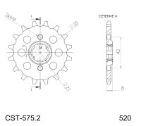 Supersprox Ritzel 520 - 14Z CST-575:14|grobverzahnt...