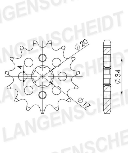 Supersprox Ritzel 428 - 14Z CST-1264:14|grobverzahnt 17,0/20,0