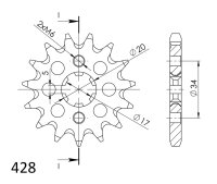 Supersprox Ritzel 428 - 15Z CST-1264:15|grobverzahnt...