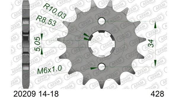 DC AFAM Ritzel 428 - 14Z 20209-14