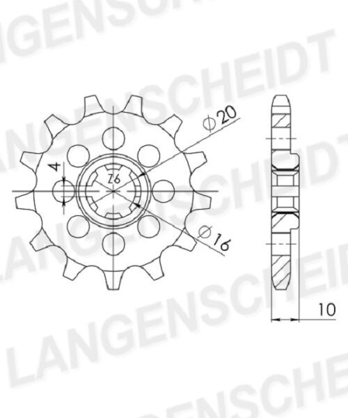 Supersprox Ritzel 428 - 13Z CST-410:13|grobverzahnt 16,0/20,0