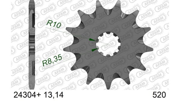 DC AFAM Ritzel 520 - 13Z 24304+13 | mit Schlammrille