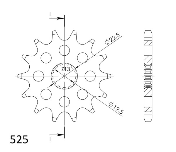 Supersprox Ritzel 525 - 13Z CST-433:13|feinverzahnt 19,5/22,0