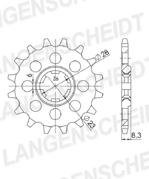 Supersprox Ritzel 520 - 14Z CST-1450:14|grobverzahnt 23,0/28,0