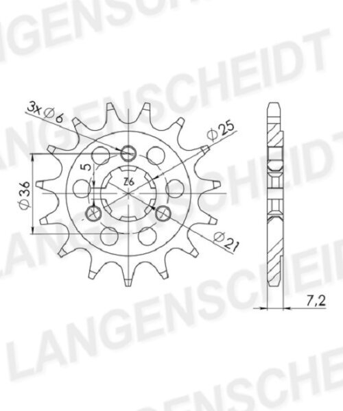 Supersprox Ritzel 520 - 16Z CST-437:16|grobverzahnt 21,0/25,0