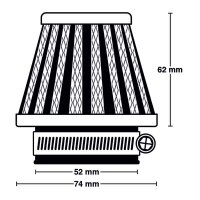 MIW Luftfilter M5006 Power-Filter Ø52mm, 74x62mm