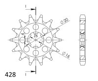 Supersprox Ritzel 428 - 15Z CST-555:15