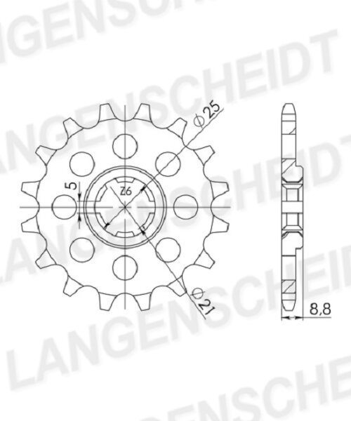 Supersprox Ritzel 520 - 13Z CST-507:13|grobverzahnt 21,0/25,0