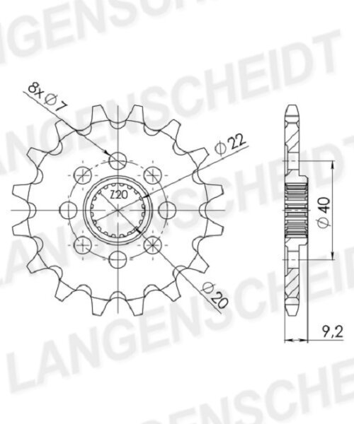 Supersprox Ritzel 520 - 13Z CST-250:13|feinverzahnt 20,0/22,0