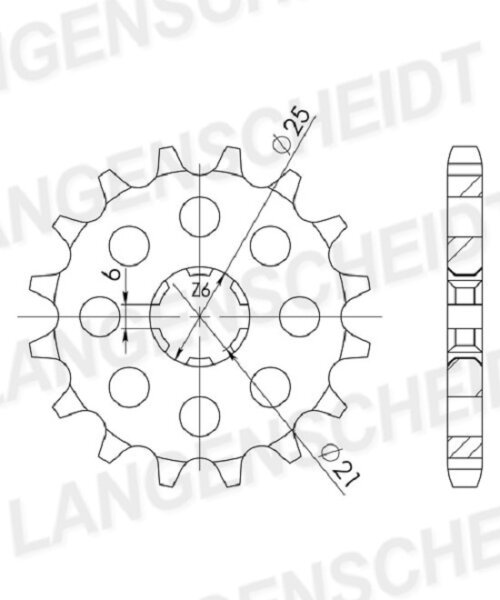 Supersprox Ritzel 530 - 15Z CST-509:15|grobverzahnt 21,0/25,0