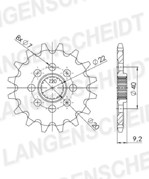 Supersprox Ritzel 520 - 14Z CST-1401:14|feinverzahnt 19,5/22,0