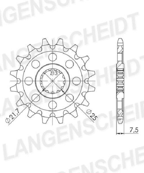 Supersprox Ritzel 520 - 13Z CST-1565:13|feinverzahnt 21,6/25,0