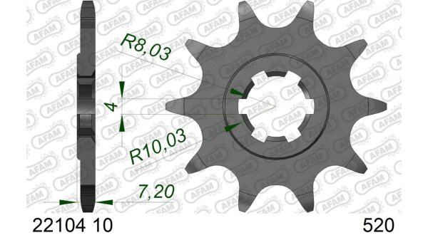 DC AFAM Ritzel 520 - 10Z 22104-10