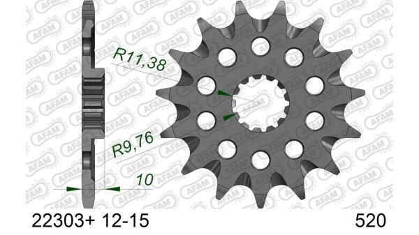 DC AFAM Ritzel 520 - 15Z 22303+15 | mit Schlammrille