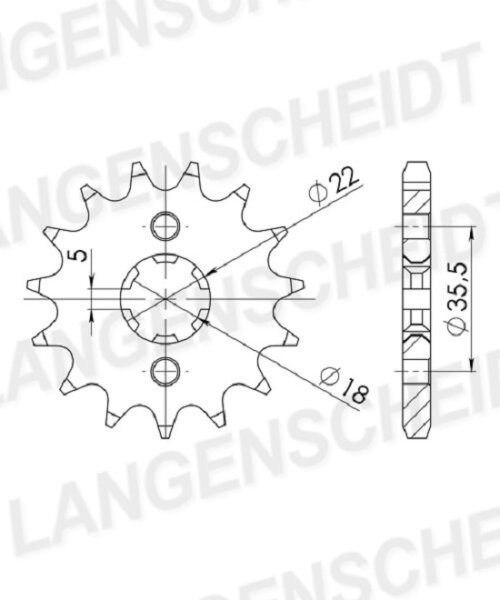 Supersprox Ritzel 428 - 14Z CST-1559:14|grobverzahnt 18,4/22,0