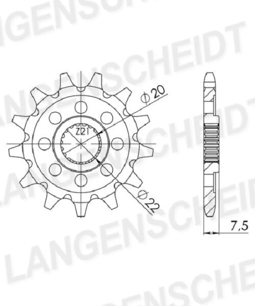 Supersprox Ritzel 428 - 15Z CST-1425:15|grobverzahnt 16,0/22,0