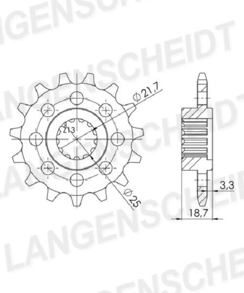 Supersprox Ritzel 520 - 14Z CST-1538:14|feinverzahnt 22,0/25,0