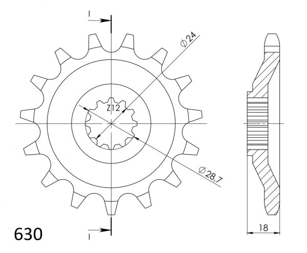 Supersprox Ritzel 630 - 16Z CST-523:16