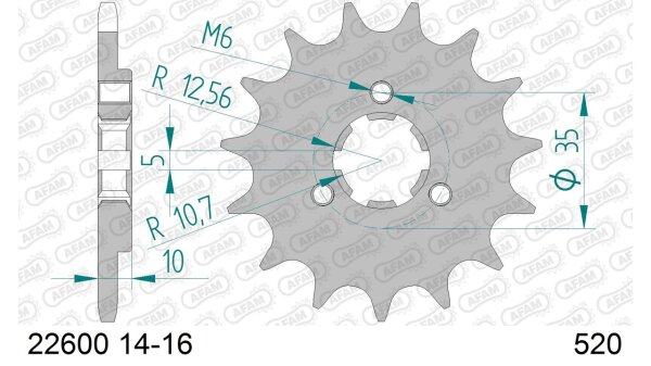 DC AFAM Ritzel 520 - 15Z 22600-15