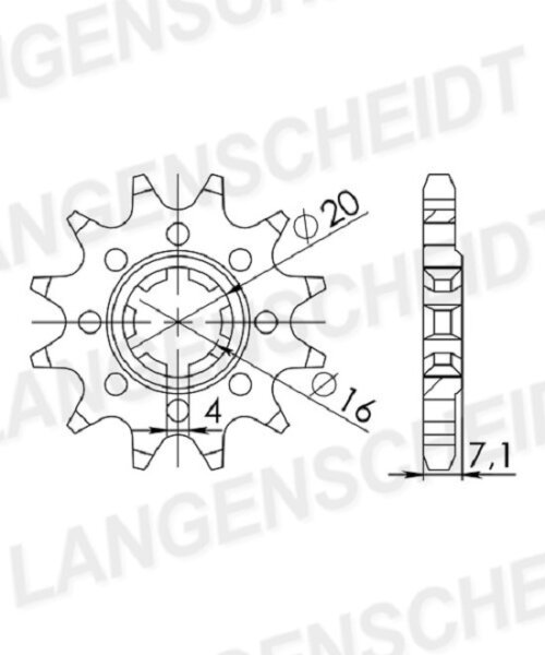 Supersprox Ritzel 420 - 12Z CST-413:12|grobverzahnt 16,0/20,0