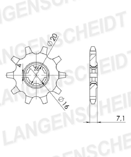 Supersprox Ritzel 520 - 10Z CST-1407:10|grobverzahnt 16,0/20,0