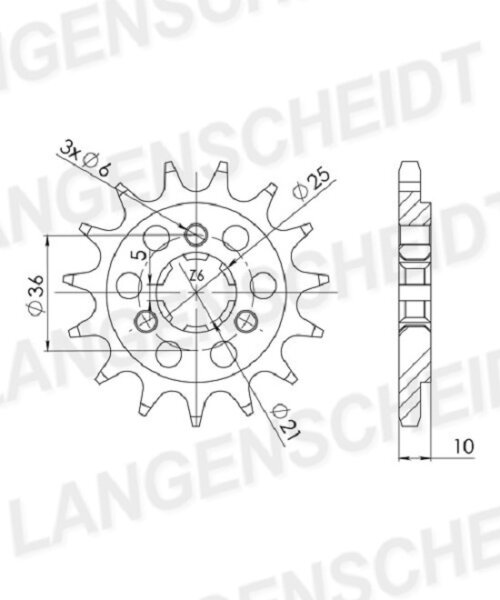 Supersprox Ritzel 520 - 15Z CST-438:15|grobverzahnt 21,4/25,0