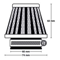 MIW Luftfilter M5011 Power-Filter Ø60mm, 74x62mm