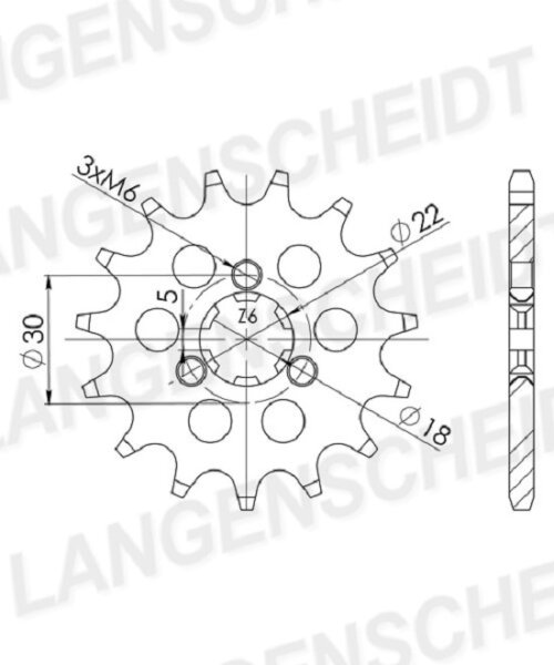 Supersprox Ritzel 520 - 13Z CST-1445:13|grobverzahnt 18,0/22,0