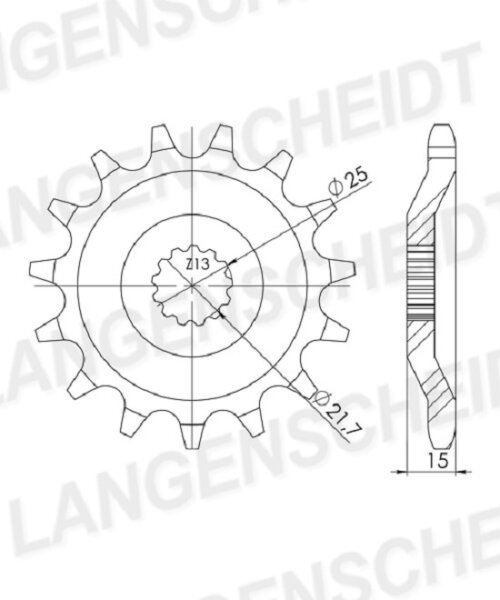 Supersprox Ritzel 630 - 15Z CST-514:15|feinverzahnt 21,6/25,0