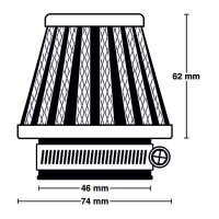 MIW Luftfilter M5013 Power-Filter Ø46mm, 74x62mm