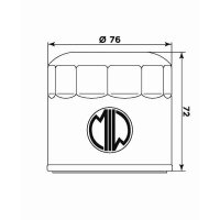 MIW Ölfilter D6001 Filterpatrone 76 mm (OEM-Qualität)