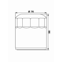 MIW Ölfilter HD17001 Chrom Filterpatrone 76 mm (OEM-Qualität)