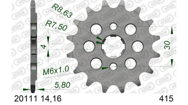 DC AFAM Ritzel 415 - 16Z 20111-16 PS