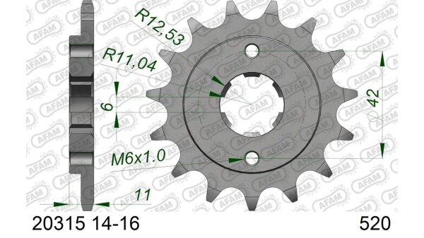 DC AFAM Ritzel 520 - 15Z 20315-15 PS