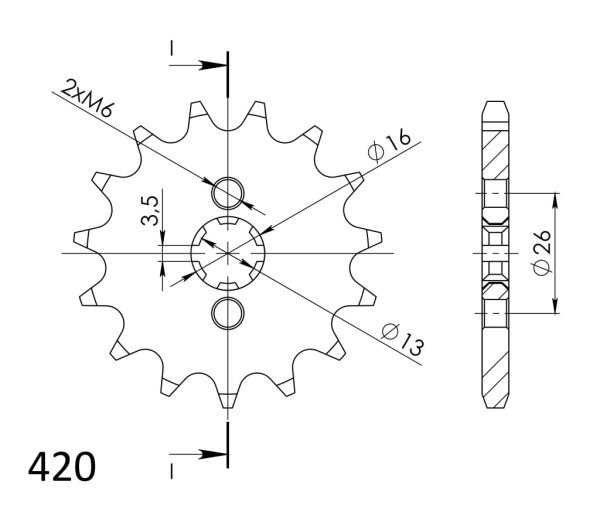 Supersprox Ritzel 420 - 15Z CST-563:15|grobverzahnt 13,0/16,0