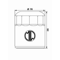 MIW Ölfilter BU10002 Filterpatrone 76 mm...