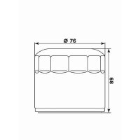 MIW Ölfilter HD17002 Chrom Filterpatrone 76 mm (OEM-Qualität)