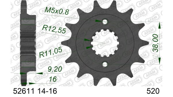 DC AFAM Ritzel 520 - 15Z 52611-15