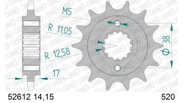 DC AFAM Ritzel 520 - 15Z 52612-15