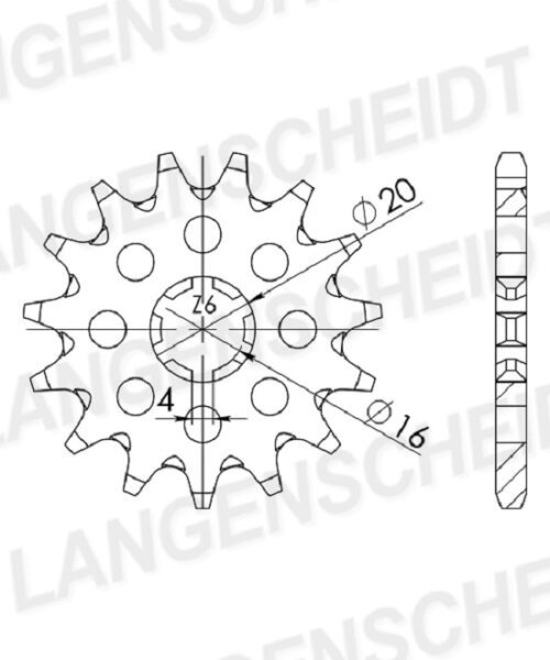 Supersprox Ritzel 420 - 12Z CST-546:12|grobverzahnt 16,0/20,0