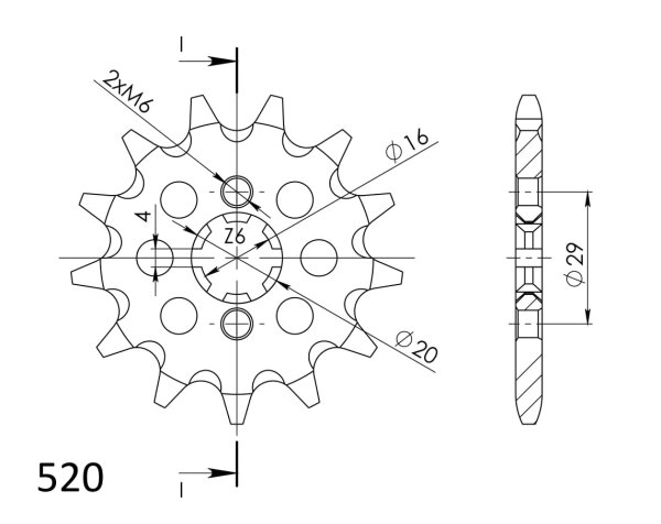 Supersprox Ritzel 520 - 14Z CST-422:14