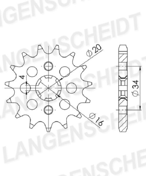 Supersprox Ritzel 428 - 16Z CST-1263:16|grobverzahnt 16,0/20,0