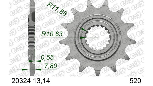 DC AFAM Ritzel 520 - 14Z 20324-14